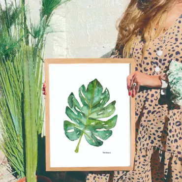 Cuadro Hoja Monstera (acuarela)