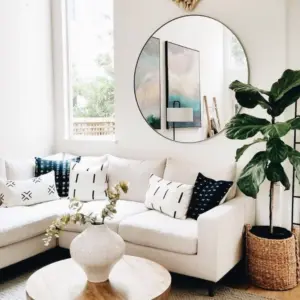 Espejo Circular Fierro Rita Dorado 50 cm (en stock)