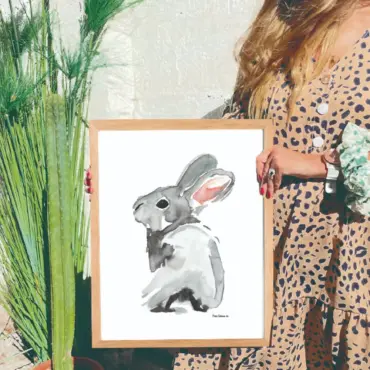 Cuadro Conejo  (acuarela)