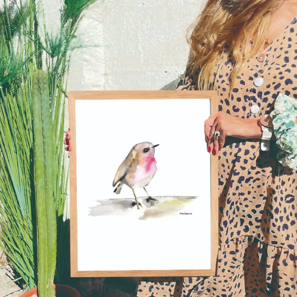 Cuadro Pajarito (acuarela) - Imagen 2