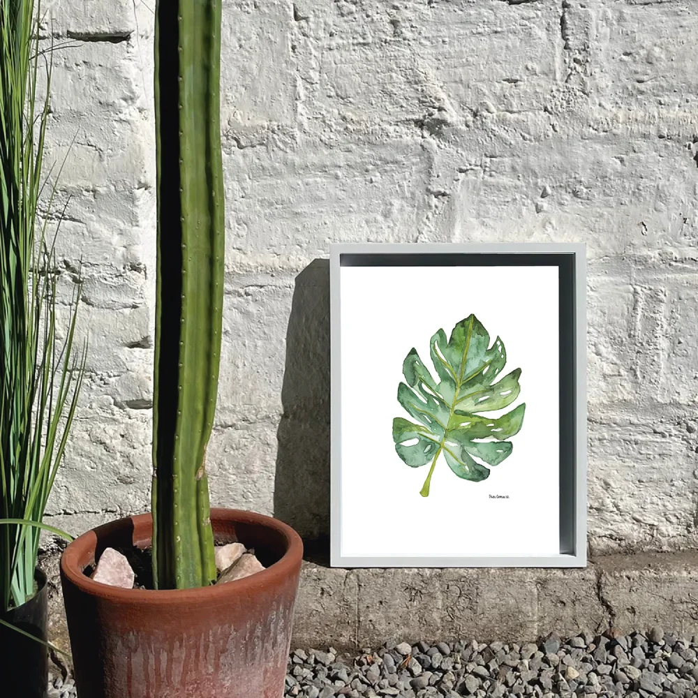 Cuadro Hoja Monstera (acuarela) - Imagen 2